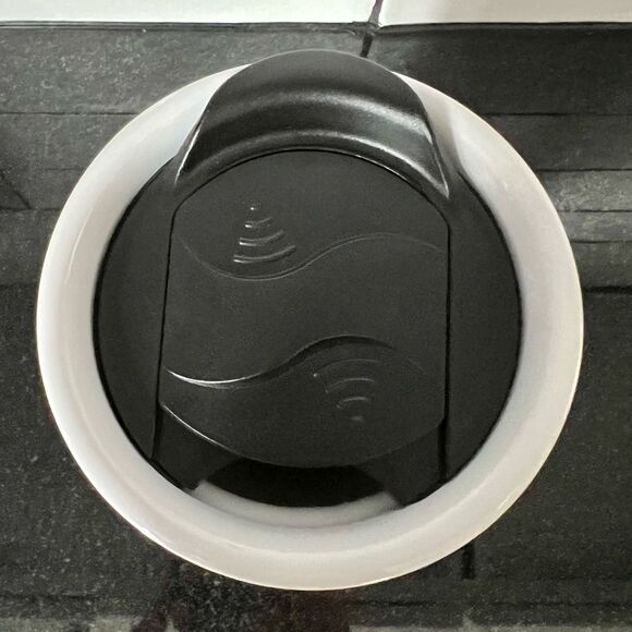 STARBUCKS Ceramic Travel Mug Tumbler White Black - Picture 3 of 7